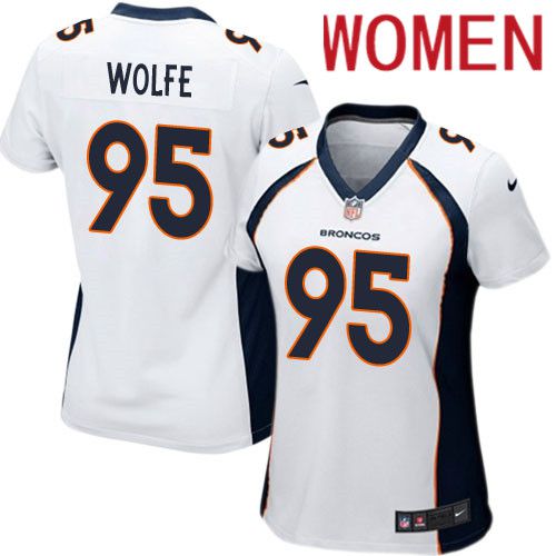 Women Denver Broncos #95 Derek Wolfe Nike White Game Player NFL Jersey